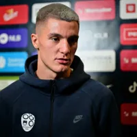 Benjamin Šeško je v četrtek vso tekmo skrbel, da je imel srbski 
vratar Predrag Rajković polne roke dela ...