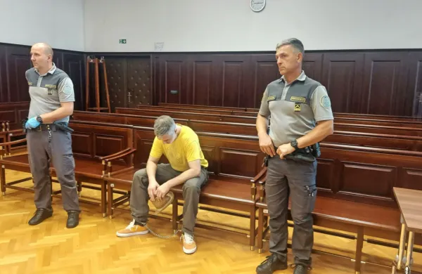 David  Štrukelj (med  pravosodnima  policistoma)  na  sodišču  ni  
priznal  krivde.  