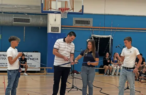 Z današnje otvoritve prenovljene Športne dvorane Lucija