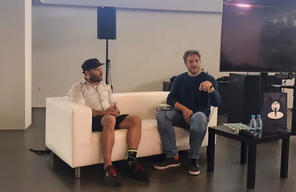Spletno igro sta predstavila Markus Schubert (levo) in Marko Bratuš.
