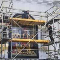 Oltarno sliko so včeraj namestili na svoje mesto, sneli so jo 
januarja 2019.