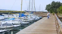 Ob novem mostovžu na Seči so plovila že privezana, prostora pa je 
še nekaj. 
