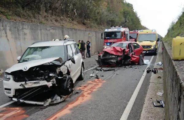 Nesrečni 69-letni Bric je v sredo na Sabotinski cesti umrl v 
razbitem rdečem avtu.