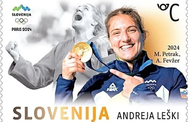 Zlata Andreja Leški na znamki