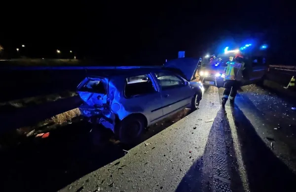 Policist  je  s  civilnim  terencem  trčil v  zadnji  del  pola,   s  katerim  je  pred njim  peljal  73-letni  voznik,  ki  naj  bi pred  nesrečo  zaviral. 