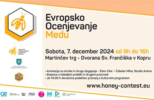 Vabljeni na Medeno tržnico v sklopu prireditve &ldquo;Evropsko ocenjevanje medu&rdquo;