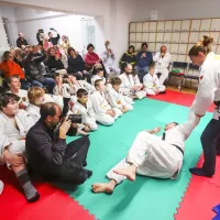 Koprska šampionka je na tla spravila tudi svojega prvega trenerja 
Iztoka Babiča.