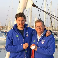 Vasilij Žbogar (levo), trikratni prejemnik olimpijske kolajne, z 
nekdanjim trenerjem Trevorjem Millarjem.