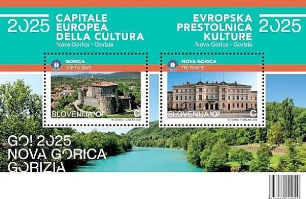 Znamki prikazujeta obe Gorici: na prvi je upodobljen goriški grad, 
na drugi pa Trg Evrope. Avtor obeh fotografij je italijanski fotograf 
Fabrice Gallina.