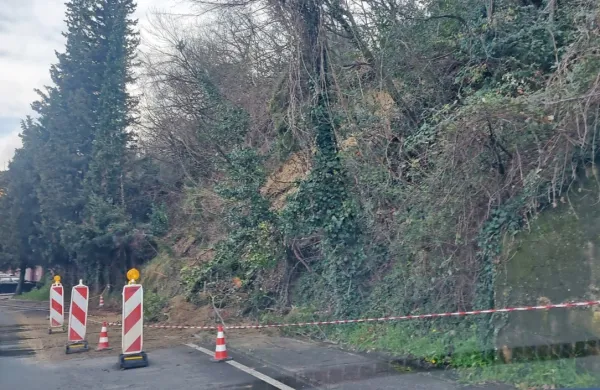 Plaz se je vsul na pločnik in cesto