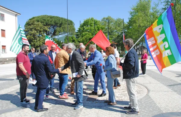 Na Trgu Evrope je danes potekalo tradicionalno srečanje sindikatov članov, ki sestavljajo Medregijski sindikalni svet Furlanije-Julijske krajine in Slovenije (MSS FJK–SLO).
