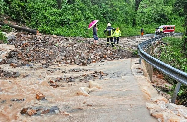 Zaradi večje količine padavin se je včeraj popoldne na Cerkljanskem sprožilo več plazov.