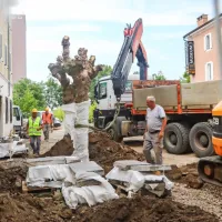 Stara drevesa se poslavljajo od Muzejskega trga (FOTO)