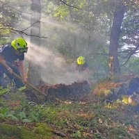 Požar je včeraj gasilo 21 gasilcev iz treh gasilskih društev. 