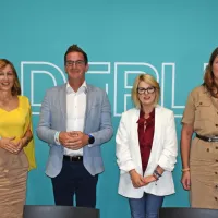 Turistični utrip so predstavili (z leve)  Mija Lorbek, Samo Turel,  Chiara Gatta in Katja Kralj.  
