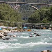 Današnji tekmovalni utrip iz Kajakaškega centra v Solkanu.