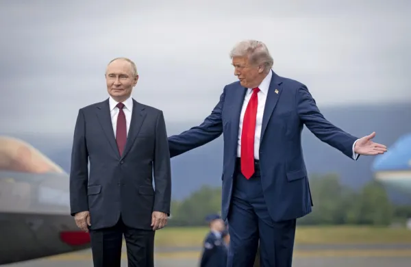 Donald Trump z Vladimirjem Putinom na Aljaski