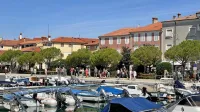 Organizirana skupina sprehajalcev med ogledom Sončnega nabrežja
