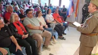 Govorniki - Ljubica Jelušič, Tomaž Vencelj, Asta Vrečko in Damjana 
Bončina (od leve) - so poudarili vrednote NOB in nujnost boja proti 
razpadajočemu svetu na čelu z genocidom.