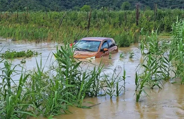  Piranski gasilci so med drugim  rešili osebo, ujeto v avtomobilu, ki 
ga je zajela deroča voda.