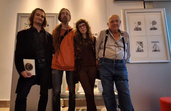 (z leve): Vid Karlov&scaron;ek, Martin Mikolič, Nela Poberžnik in Klavdij Beržan