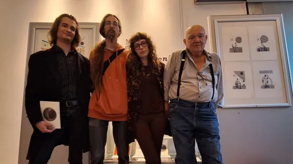 (z leve): Vid Karlov&scaron;ek, Martin Mikolič, Nela Poberžnik in Klavdij Beržan