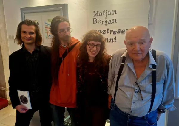 (z leve) Vid Karlov&scaron;ek, Martin Mikolič, Nela Poberžnik in Klavdij Beržan