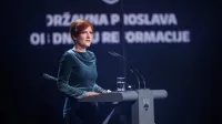Ljubljana, Cankarjev dom.Drzavna slovesnost na predvecer dneva reformacije.Ministrica za kulturo Asta Vrecko.