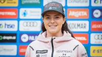 Ljubljana, Kongresni center Brdo.Novinarska konferenca Smucarske zveze Slovenije, na kateri bodo predstavili vse Junake zime, ter uradno lansirali skupno vstopnico SLOSKI, ki zdruzuje najvecje domace sportne praznike.Alpska smucarka Neja Dvornik.