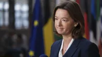 Belgija, Bruselj.Izjava za medije ministrice za zunanje zadeve Tanja Fajon ob robu zasedanja Sveta EU za zunanje zadeve.