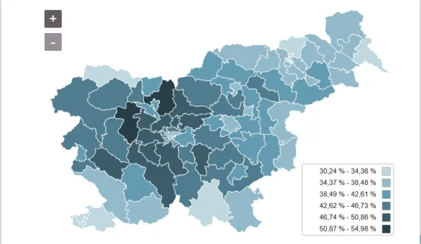 Udeležba na včeraj&scaron;njem referendumu. 