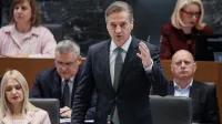 Ljubljana, DZ.Zacetek redne seje DZ s poslanskimi vprasanji premier Robert Golob in ministrska ekipa.Predsednik vlade Robert Golob.
