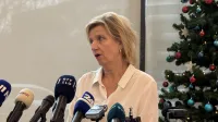 Ljubljana, Zdravniska zbornica.Izjava za medije predsednice Zdravniske zbornice Bojane Beovic.