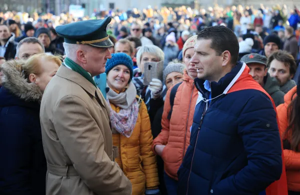 Slovenija Ljubljana, 04.12.2021 04. december 2021 Protest anticepilcev, druĹľba, ceplenje, covid-19, kovid, koronavirus, Ladislav Troha, Zoran Stevanovi&Auml;ŤFoto:Borut Ĺ˝ivulovi&Auml;&Dagger;/Bobo