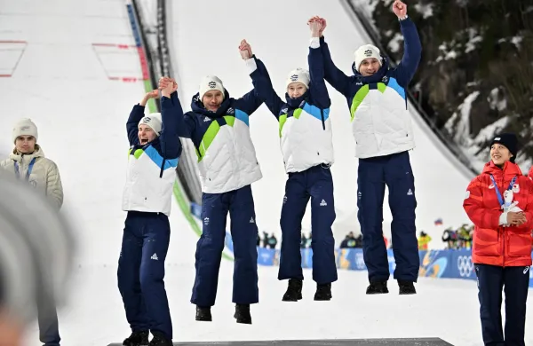 Nika Vodan, Anže Lani&scaron;ek, Nika Prevc, Domen Prevc