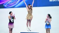 V umetnostnem drsanju, prosti program, jesrebro je osvojila Japonka Kaori Sakamoto, zlato Američanka Alysa Liu, bron pa Japonka Ami Nakai.