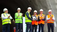 Mlinarji, 13.06.20222TDK, Gradnja drugi tir, 2 tir, Preboj prvega tunela, tunel Mlinarjipavle hevka, alenka bratu&scaron;ek, bojan kumer, ba&scaron;ar arioglu, aslan uzun in Adil Karaismailoglu, tur&scaron;ki minister za promet in infrastrukturo