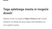 Obvestilo o izpadu storitev A1.
