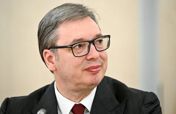 Rusija, Moskva.Obisk srbskega predsednika Aleksandra Vucica v Moskvi, kjer se je srecal z ruskim predsednikom Vladimirjem Putinom.Srbski predsednik Aleksandar Vucic.