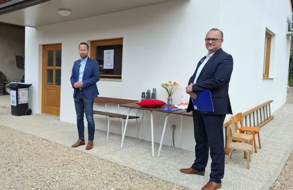 Župan Gregor Kovačič in direktor Komunale Ilirska Bistrica Tomaž Umek