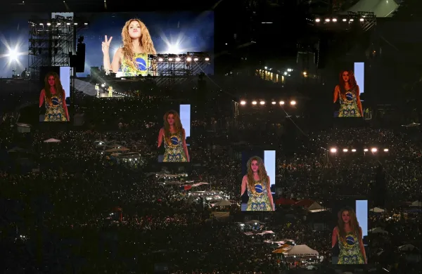 Colombian singer Shakira performs during a free concert at Copacabana beach in Rio de Janeiro, Brazil on May 2, 2026.,Image: 1096063094, License: Rights-managed, Restrictions:, Model Release: no, Credit line: Mauro PIMENTEL/AFP/Profimedia