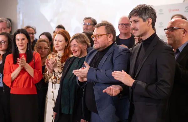Ljubljana, Mestni muzej.Volitve v drzavni zbor 2026.Stranki Levica in Vesna v pricakovanju rezultatov volitev v atriju Mestnega muzeja.