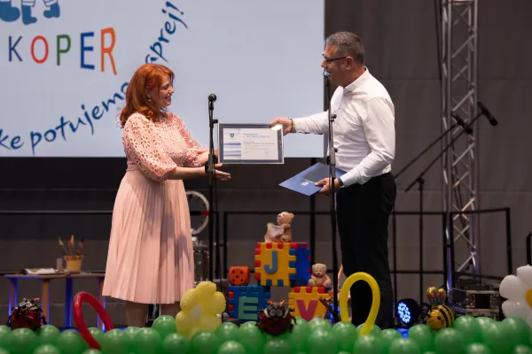 80 let Vrtca Koper - ravnateljica Alenka Ru&scaron;t in župan MOK Ale&scaron; Bržan