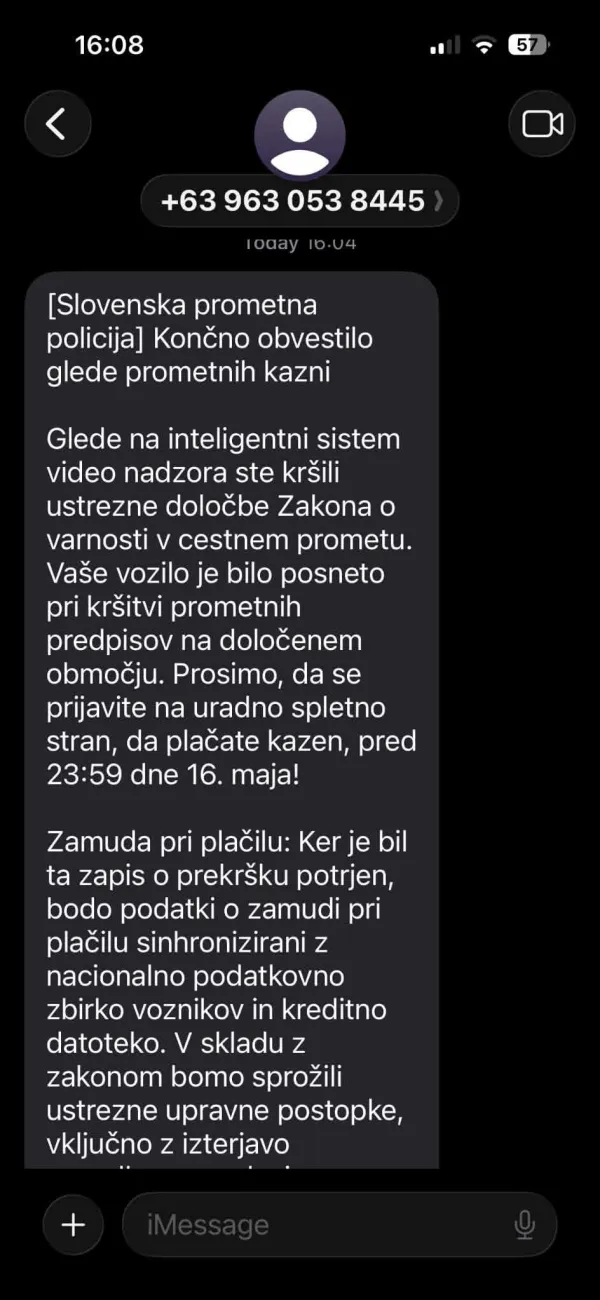 Poplava lažnih &ldquo;policijskih&rdquo; SMS sporočil o prometnih prekr&scaron;kih
