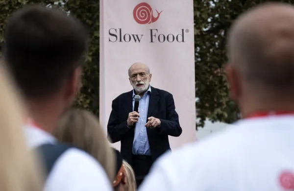 Founder of Slow Food Carlo Petrini speaks at the inauguration of Slow Food Salone del Gusto and Terra Madre on September 26, 2024 in Turin.,Image: 912241788, License: Rights-managed, Restrictions:, Model Release: no, Credit line: MARCO BERTORELLO/AFP/Profimedia