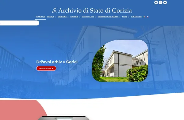 Italija, Gorica.Spletna stran drzavnega arhiva v italijanski Gorici, ki hrani dokumente sodisc iz casa pred prikljucitvijo Italiji in dokumente italijanskih perifernih uradov, je po novem na voljo tudi v slovenscini.