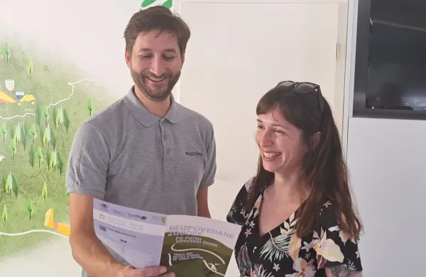 Jani Peljhan v družbi žene Elene ob včeraj&scaron;nji predstavitvi projekta