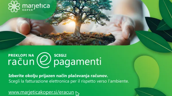 ŽE VEČ KOT 4200 UPORABNIKOV IZBRALO E-RAČUN: Marjetica Koper nadaljuje pot k brezpapirnemu poslovanju