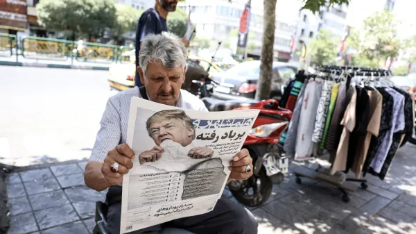 A man reads a copy of the Iranian daily newspaper Hamshahri bearing an image of the US president and a headline that reads "Gone with the wind" at a kiosk in Tehran on June 18, 2026. The United States and Iran have signed a deal to end the Middle East war, with a ceremony set for June 19 in Switzerland that will mark the start of a 60-day negotiation period. The memorandum of understanding aims to put an end to months of conflict initiated by US-Israeli strikes on Iran in February, which wreaked chaos across the region and rattled the global economy.,Image: 1110987309, License: Rights-managed, Restrictions: Israel OUT/NO Access Israel Media/Persian Language TV Stations Outside Iran/Strictly No Access BBC Persian/VOA Persian/Manoto TV/Iran International/ Radio Farda --Attention editors: AFP covers the war in the Middle East through its extensive regional network, including bureaus in Tehran, Jerusalem, and several neighboring countries. Since the start of the conflict, journalists have been working under increasingly restrictive conditions. Authorities in several countries have limited reporters' movements, photo and live video coverage from sensitive locations. Some governments and armed groups have banned images of missile or drone strikes and other security-related sites., Model Release: no, Credit line: AFP/AFP/Profimedia