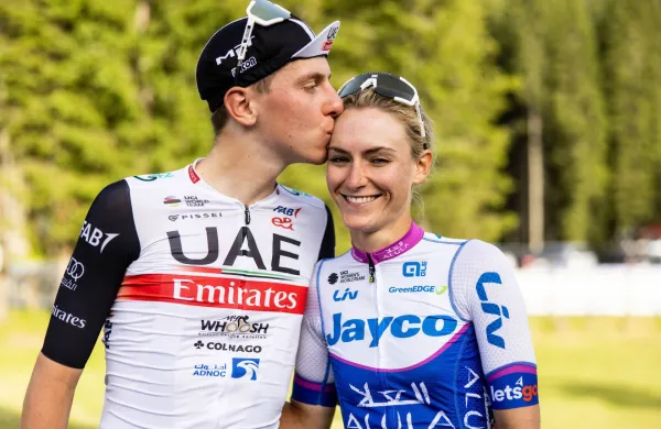 Tadej Pogačar and his girlfriend Urska Žigart during Slovenian Time Trial National Championship 2023, on June 22, 2023 in Zg. Gorje - Pokljuka, Slovenia. Photo by Vid Ponikvar/Sportida